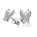 Modern Designer Butterfly Round Diamond Earrings