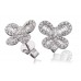 Modern Designer Round Diamond Butterfly Earrings
