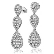 Modern Round Diamond Drop Earrings Modern Round Diamond Drop Earrings