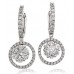 Modern Round Diamond Drop Earrings