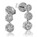 Modern Round Diamond Cluster Drop Earrings