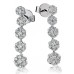 Modern Round Diamond Cluster Drop Earrings