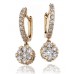 Modern Round Diamond Drop Earrings