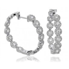 Elegant Round Diamond Hoop Earrings