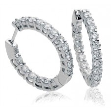 Elegant Round Diamond Hoop Earrings