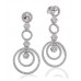 Modern Round Diamond Circle Drop Earrings