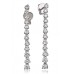 Modern Round Diamond Drop Earrings