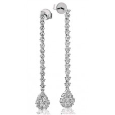Modern Round Diamond Drop Earrings