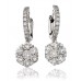 Modern Round Diamond Drop Earrings