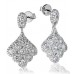 Modern Round Diamond Cluster Drop Earrings