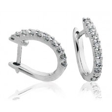 Classic Round Diamond Hoop Earrings