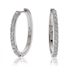 Elegant Round Diamond Hoop Earrings