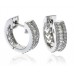 0.65ct Vs/fg Round & Baguette Diamond Hoop Earrings