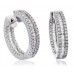 Elegant Round & Baguette Diamond Hoop Earrings