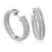 Elegant Round & Baguette Diamond Hoop Earrings