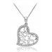 Modern Round Diamond Heart Pendant