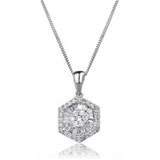 Hexagon Shaped Round Diamond Designer Pendant Hexagon Shaped Round Diamond Designer Pendant