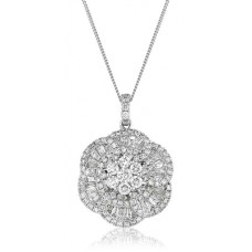 Round Diamond Designer Flower Pendant