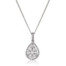 0.50ct Vs/fg Round Diamond Cluster Pendant