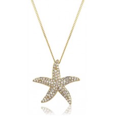 Encrusted Round Diamond Designer Star Pendant