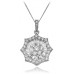 Cluster Round & Baguette Diamond Designer Pendant