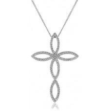 Cluster Leaf Round Diamond Designer Pendant