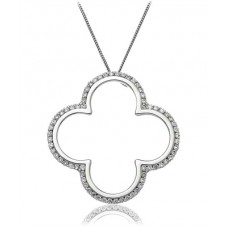 Cluster Clover Round Diamond Designer Pendant