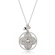 Cluster Clover Round Diamond Designer Pendant