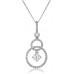 Double Hoop Round Diamond Designer Pendant