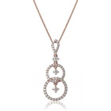 Double Hoop Round Diamond Designer Pendant