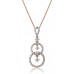 Double Hoop Round Diamond Designer Pendant