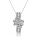 Cluster Round & Baguette Diamond Designer Pendant