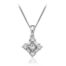 Cluster Princess & Baguette Diamond Designer Pendant