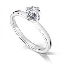 Heart Bezel Twist Round Diamond Engagement Ring