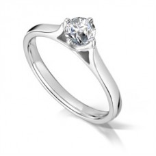 Compass Set Round Diamond Engagement Ring