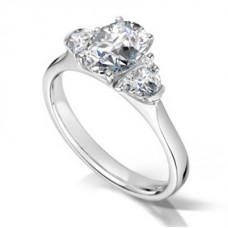 Modern Oval & Round Diamond Designer Ring