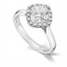 Elegant Compass Style Cushion Diamond Halo Ring
