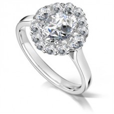 Elegant Oval Diamond Single Halo Ring