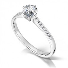 Compass Style Round Diamond Shoulder Set Ring