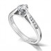 Compass Style Round Diamond Shoulder Set Ring