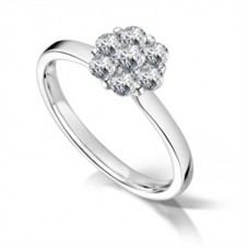 Unique Twist Round Diamond Cluster Ring