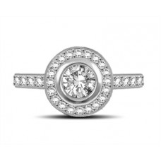 0.65ct Vvs1/g Round Diamond Halo Ring