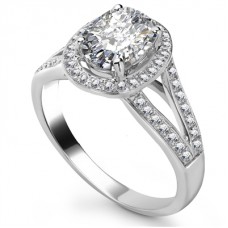 Oval Diamond Single Halo Engagement Ring