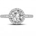 Modern Round Diamond Single Halo Ring