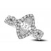 Marquise Diamond Single Halo Shoulder Set Ring