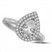 Double Halo Pear Diamond Engagement Ring