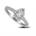 Pear Diamond Single Halo Shoulder Set Ring