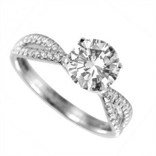 Infinity Swirl Round Diamond Engagement Ring
