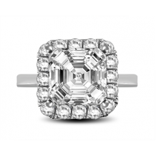 Elegant Asscher Diamond Single Halo Ring Elegant Asscher Diamond Single Halo Ring