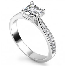 0.75ct Si2/g Princess Shoulder Set Ring